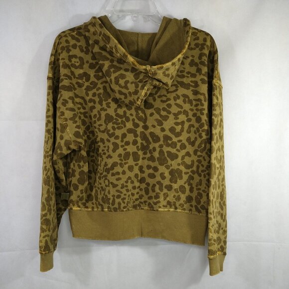 Joy Lab Relaxed Fit Sweatshirt Hoodie Full Zip Size XS Green Army Cheetah Print - Picture 7 of 7